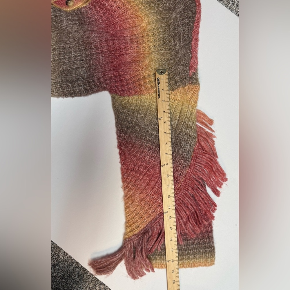 Sam Edelman Vibrant Fringe Cardigan Sweater bell sleeve wool size M - Picture 11 of 16